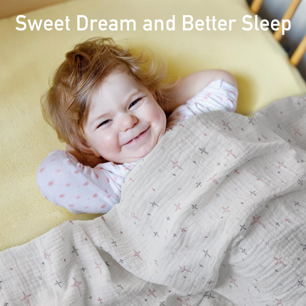 LYRICHOM BABY stars swaddle pattern provides cozy breathable comfort for daily use.