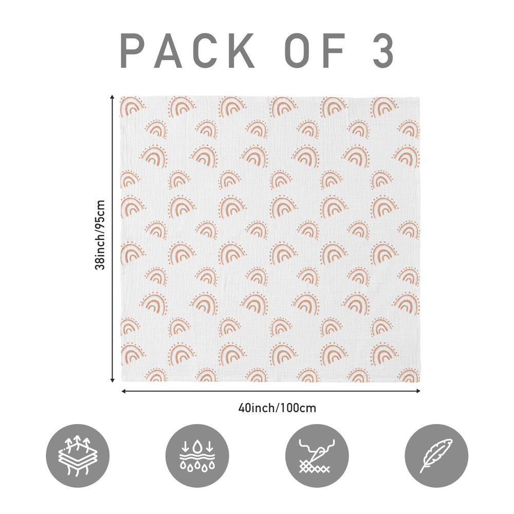 LYRICHOM BABY muslin swaddle 38x40 inches for tummy time and cozy breaks.