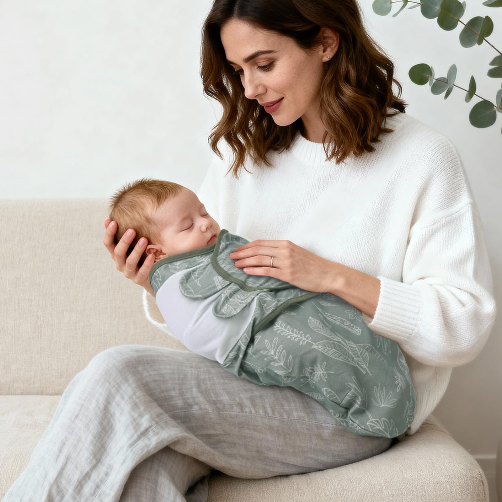 LYRICHOM BABY organic cotton swaddle wings adjustable fasteners for a customizable fit