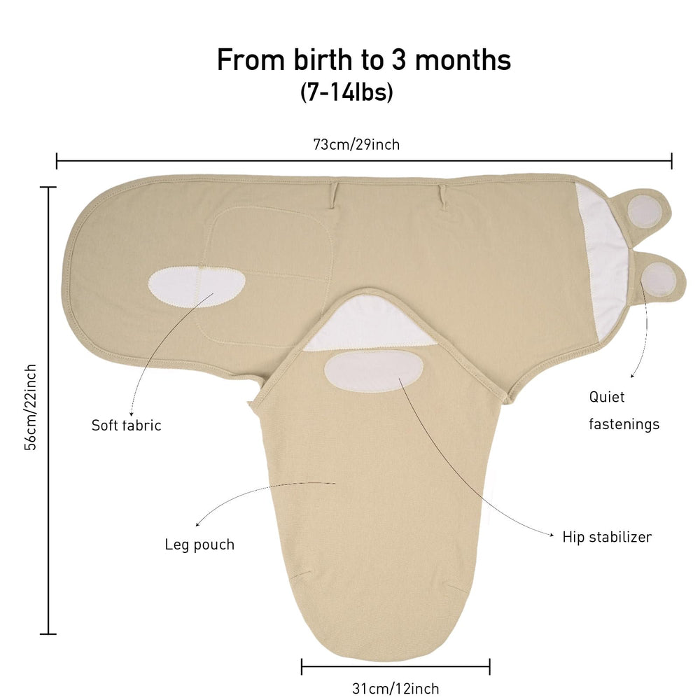 LYRICHOM BABY 3-step swaddling design supports peaceful daytime and nighttime sleep