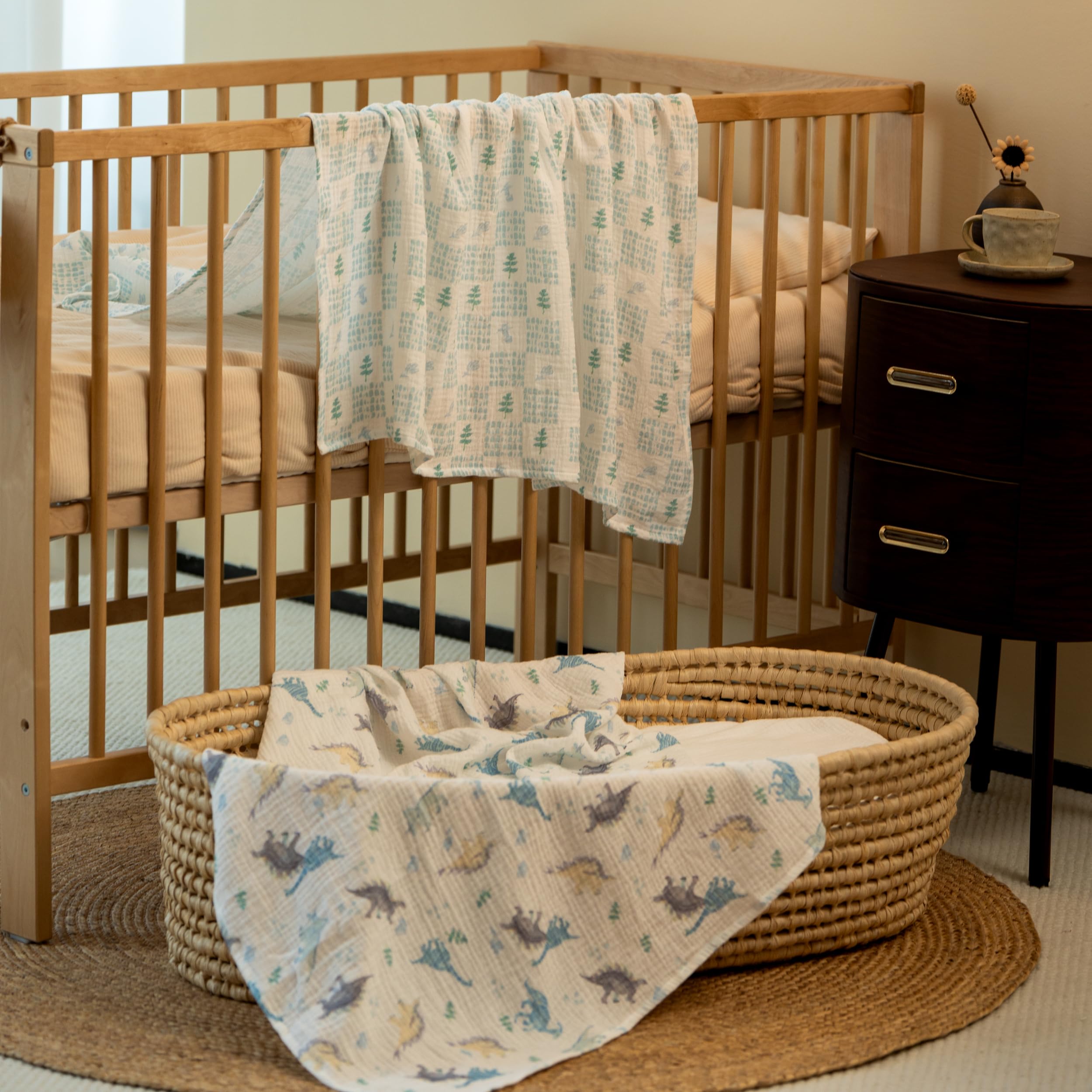 LYRICHOM BABY baby in swaddle soft muslin for cozy sleep.