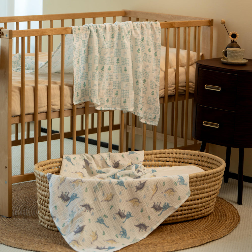 LYRICHOM BABY baby in swaddle soft muslin for cozy sleep.