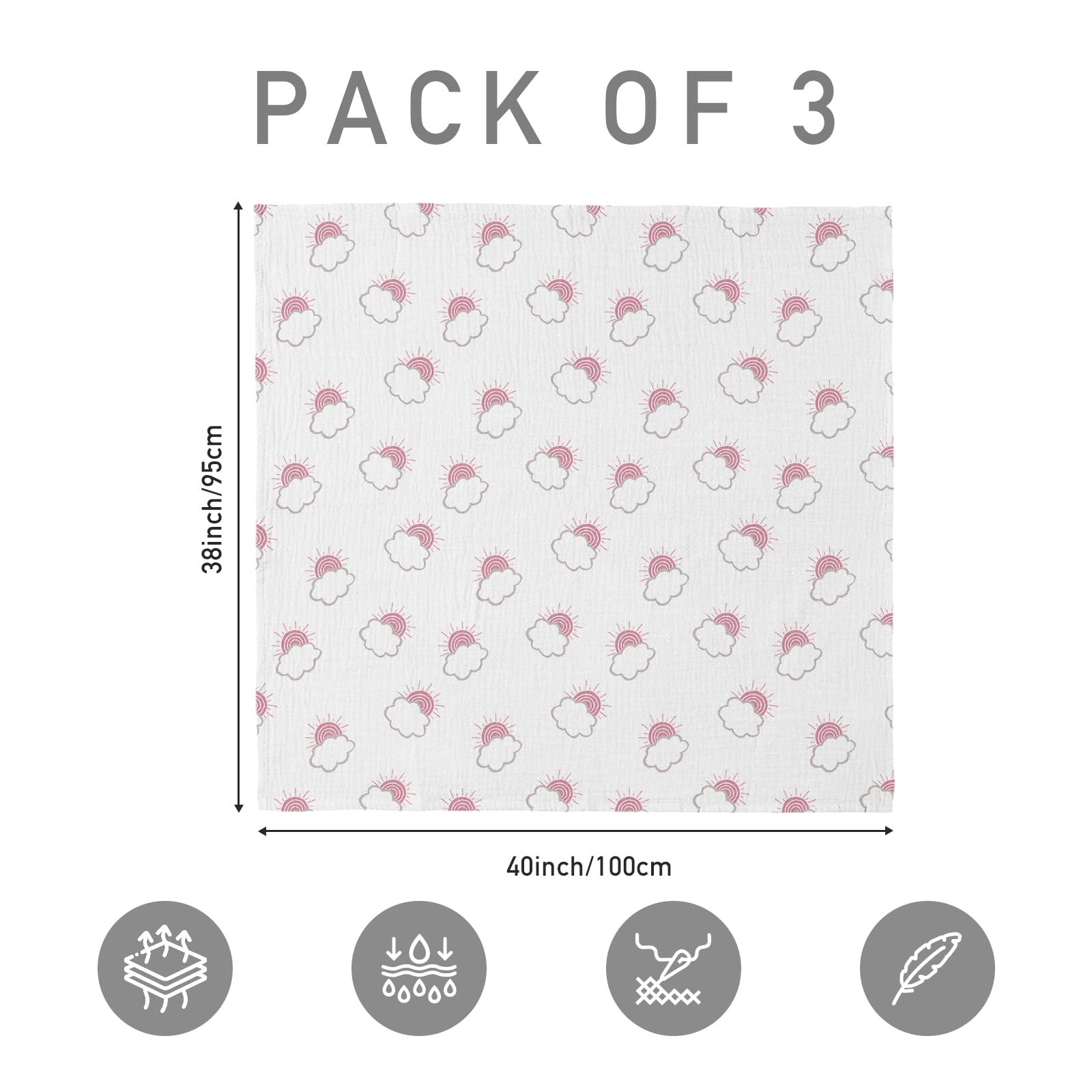 LYRICHOM BABY swaddle shown as burp cloth with absorbent softness.