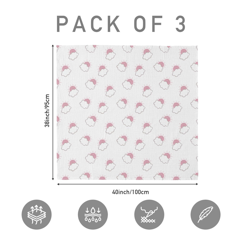 LYRICHOM BABY swaddle shown as burp cloth with absorbent softness.