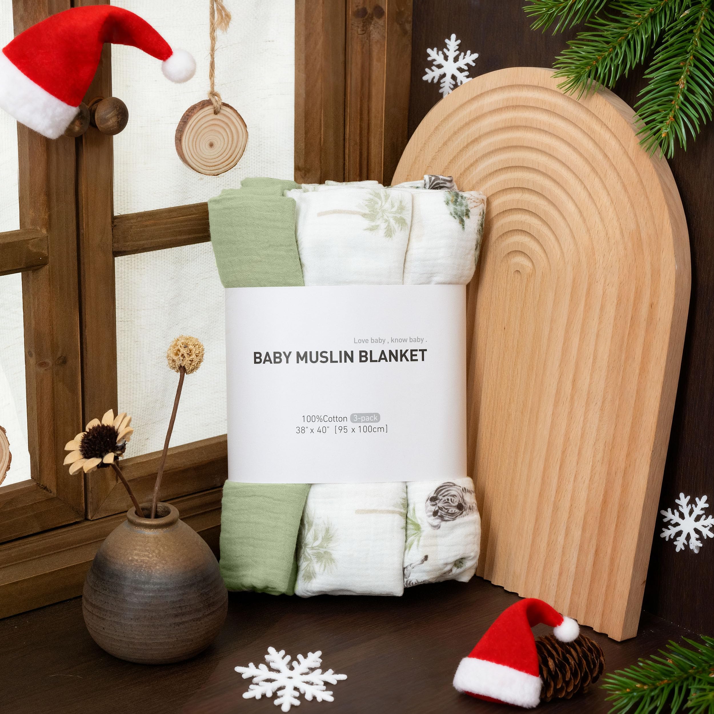 LYRICHOM BABY gift-pack swaddle set presented for baby shower gifting.
