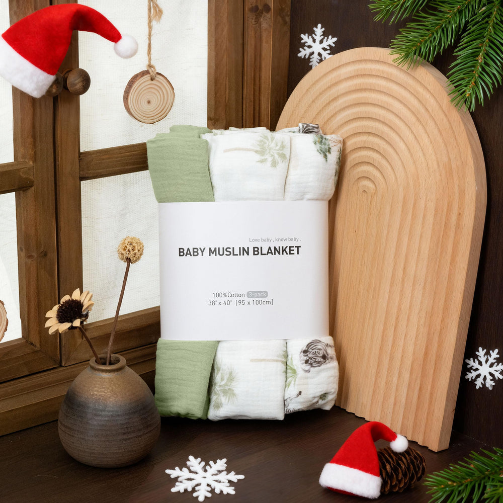 LYRICHOM BABY gift-pack swaddle set presented for baby shower gifting.