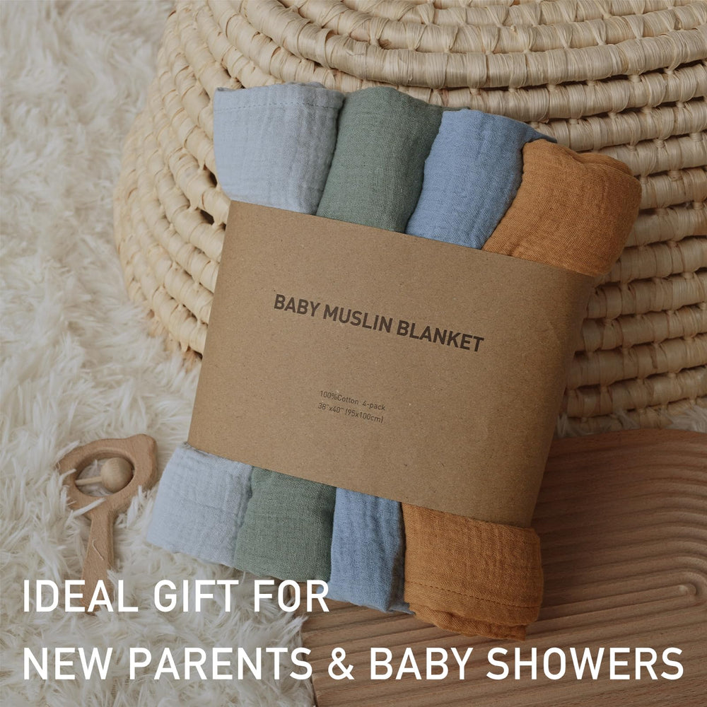 LYRICHOM BABY muslin swaddle machine-washable for easy care.