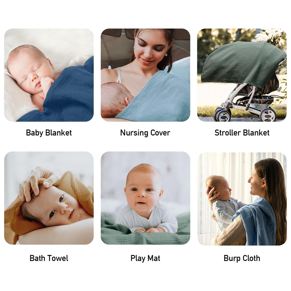 LYRICHOM BABY muslin swaddle nursing cover offers discreet feeding moments.