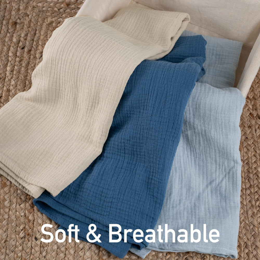 LYRICHOM BABY swaddle used as nursing cover and burp cloth during feeds.
