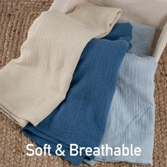 LYRICHOM BABY swaddle used as nursing cover and burp cloth during feeds.