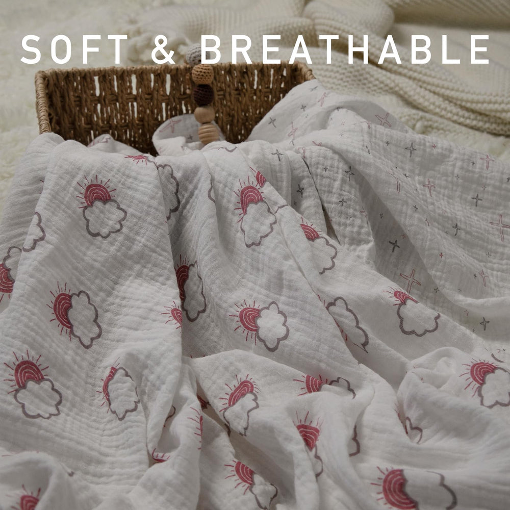 LYRICHOM BABY swaddle used as nursing cover for quiet feeding.