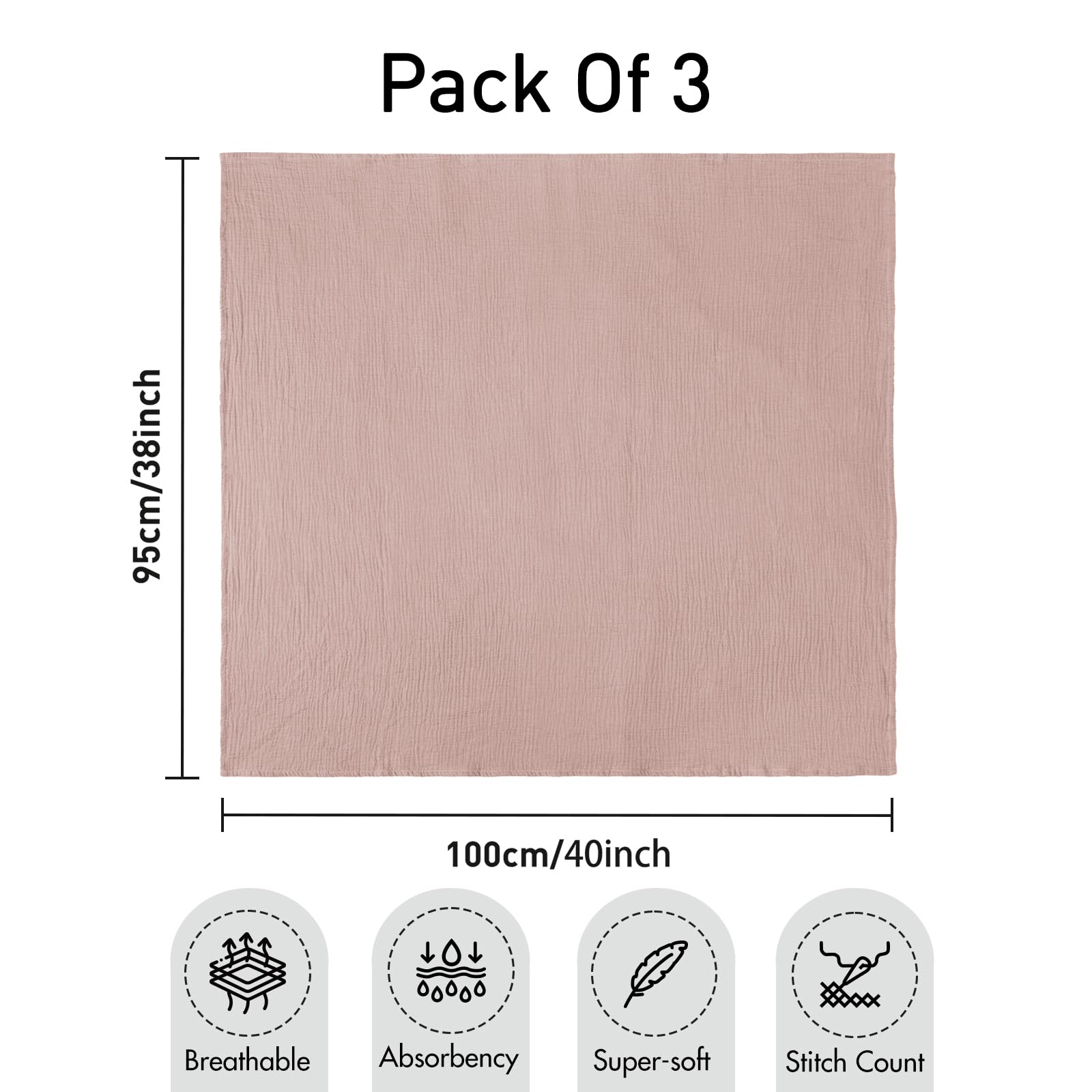 LYRICHOM BABY three-pack swaddle set demonstrates practicality.
