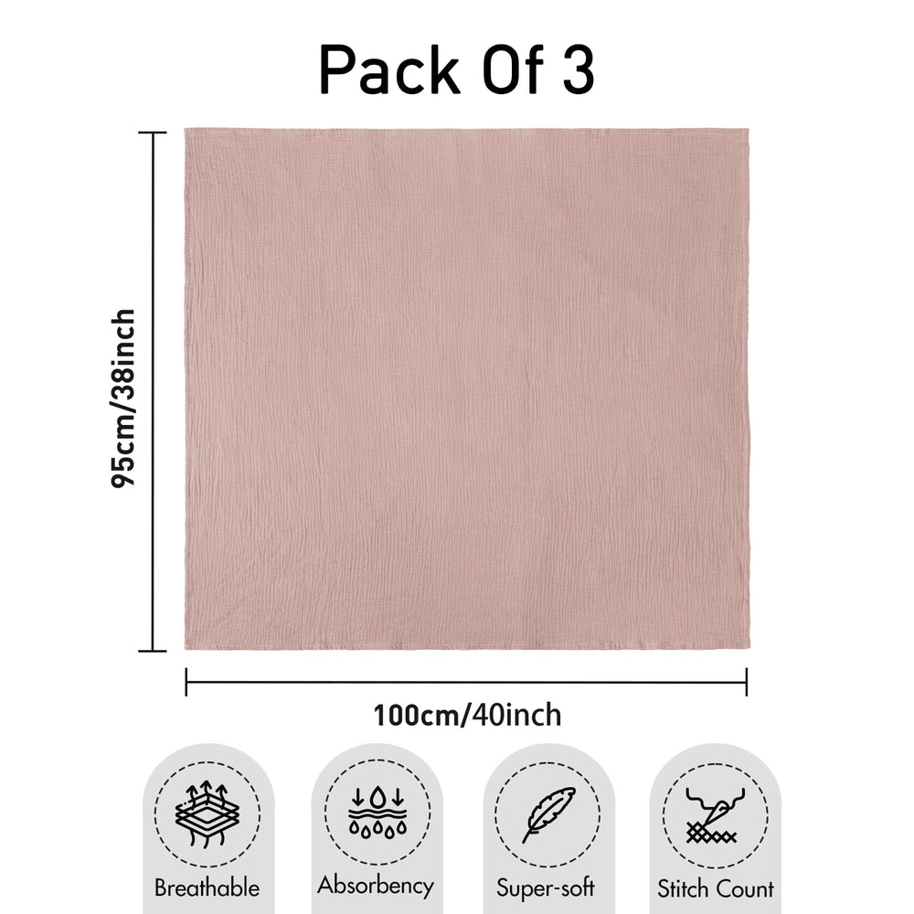 LYRICHOM BABY three-pack swaddle set demonstrates practicality.