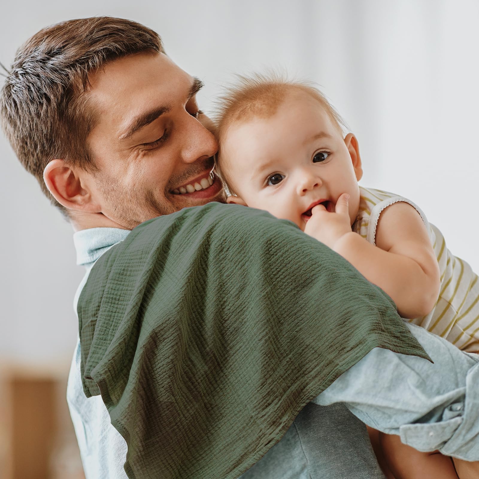 LYRICHOM BABY muslin cloth used as burping cloth shows convenient multi-use solution