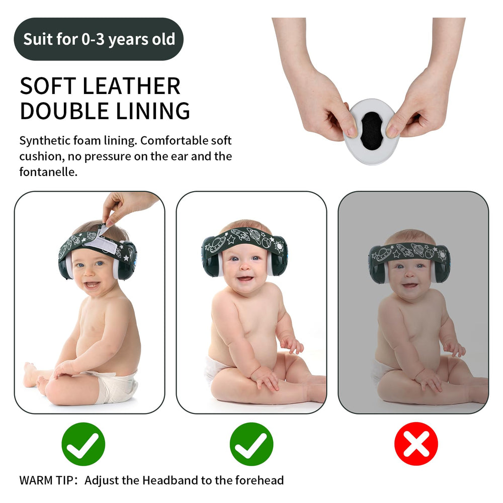 LYSIAN Baby Earmuffs carrying bag for easy plane travel storage.