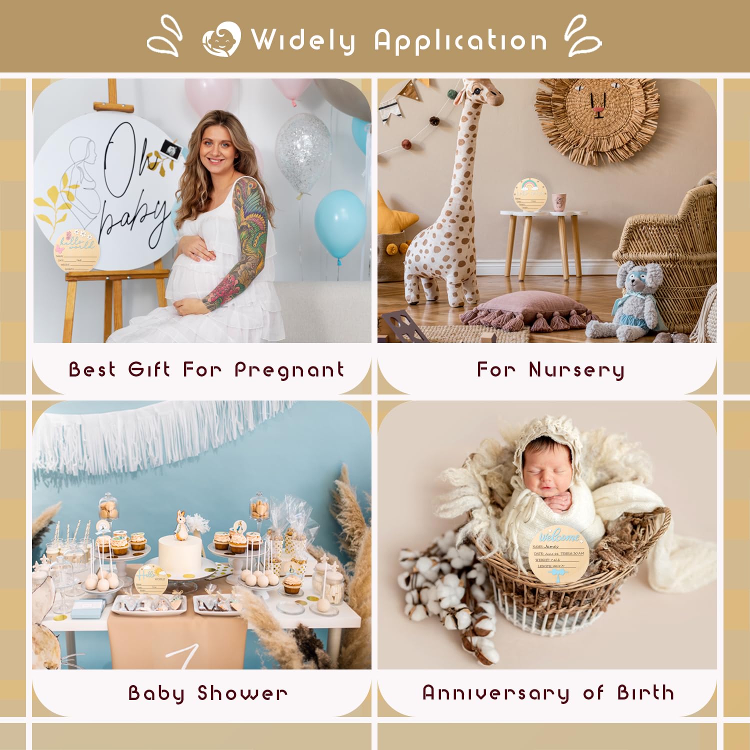 LZC LADYS GIFT newborn moment sign complements hospital and home décor.
