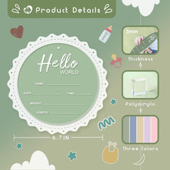 LZC LADYS GIFT birth announcement sign for hospital photo props in green