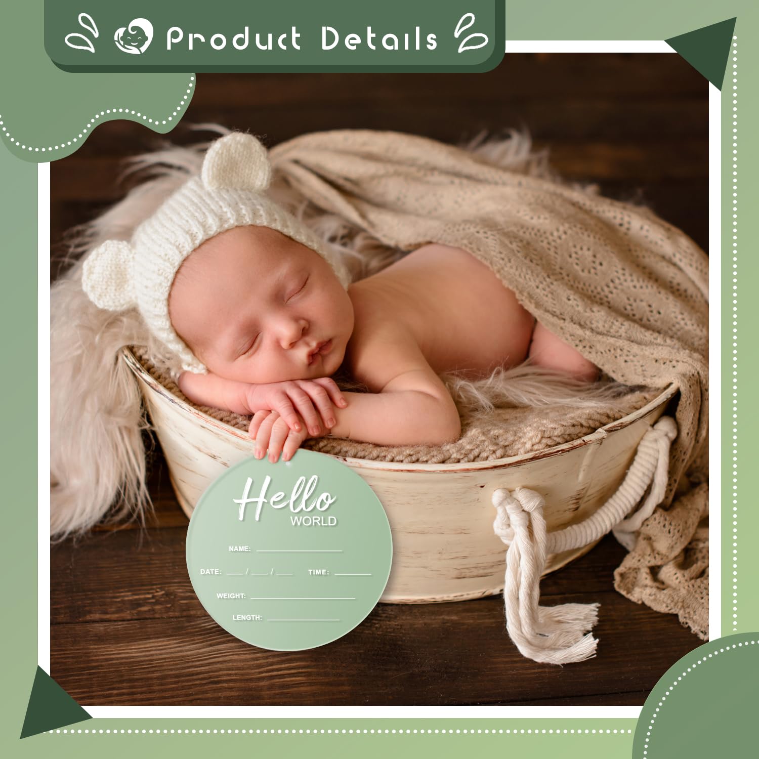 LZC LADYS GIFT birth sign surface in green, smooth writing area