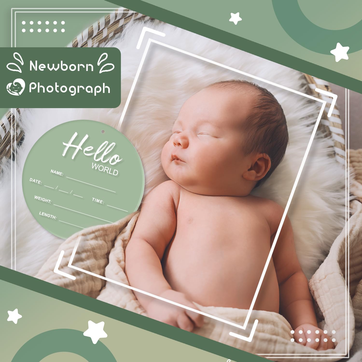 LZC LADYS GIFT nursery decor green sign for baby keepsake