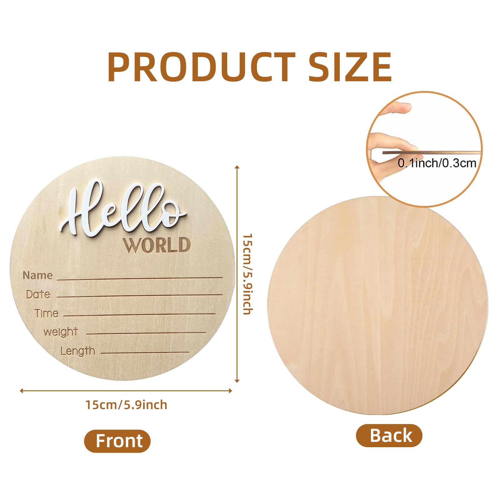 LZEDIRA birth-stats sign engraving highlights birth date and size for keepsake photos.