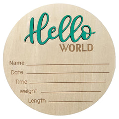 LZEDIRA baby announcement sign hello world green photo prop for newborn portraits