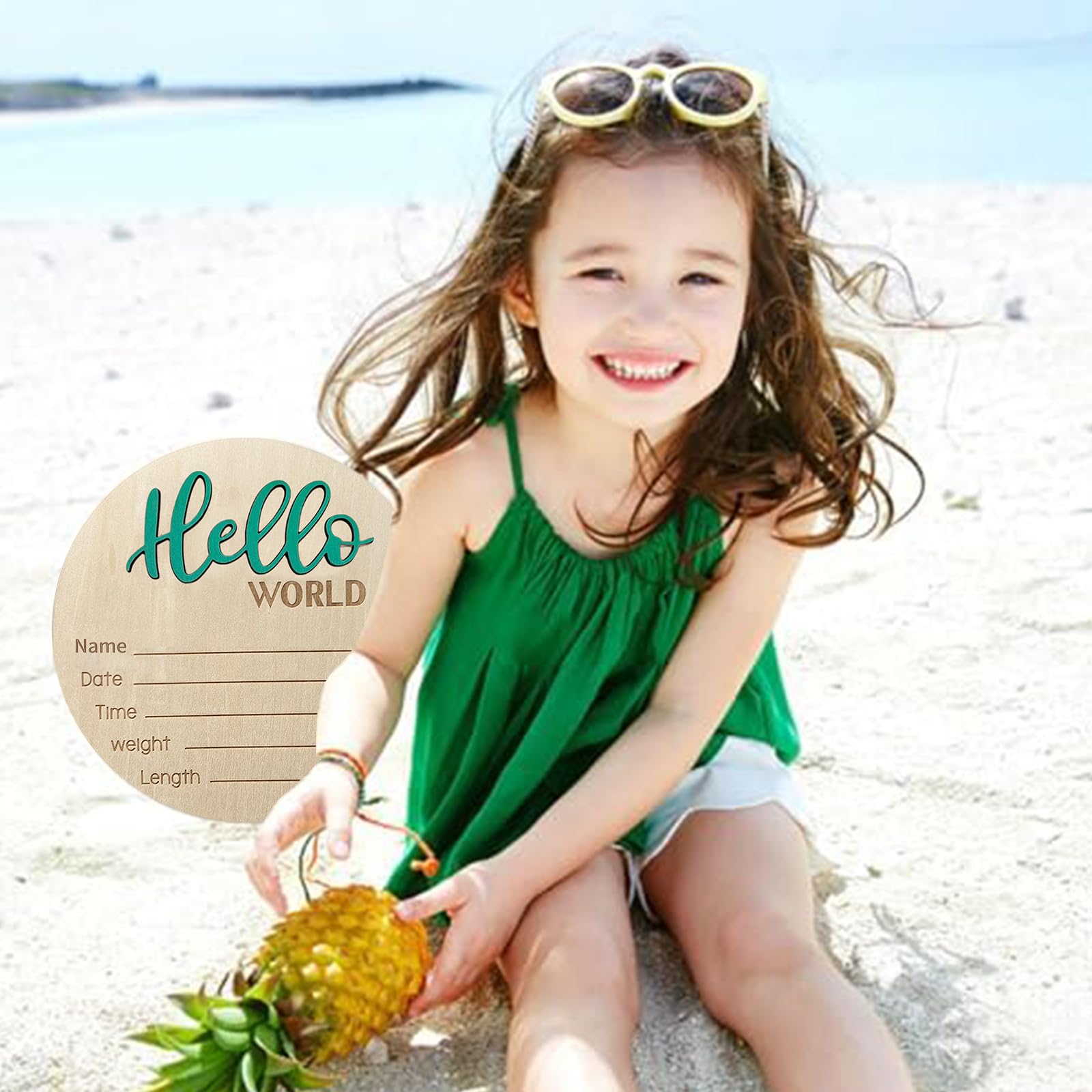 LZEDIRA baby announcement sign nursery wall green adds charming decor