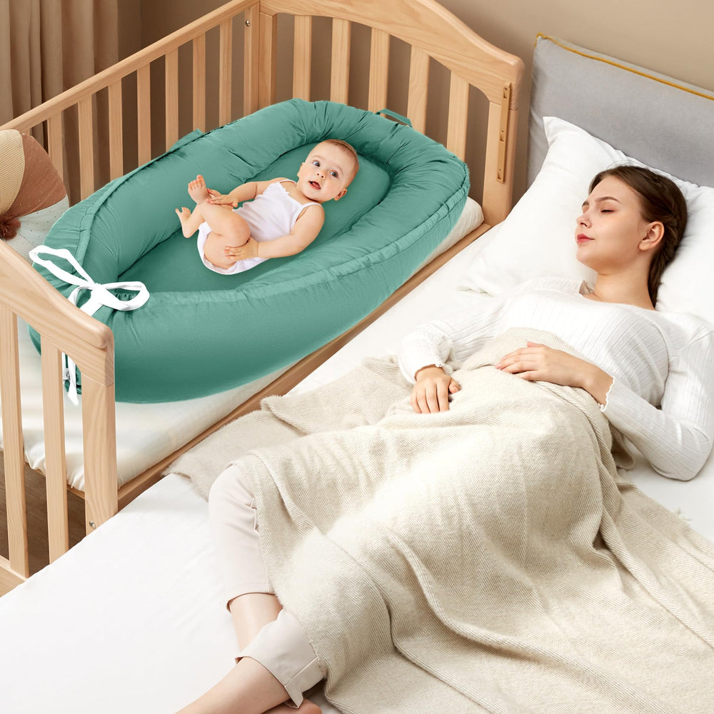 Lzhuanmi newborn lounger shows CPC/ASTM/CPSIA-certified safety standards.