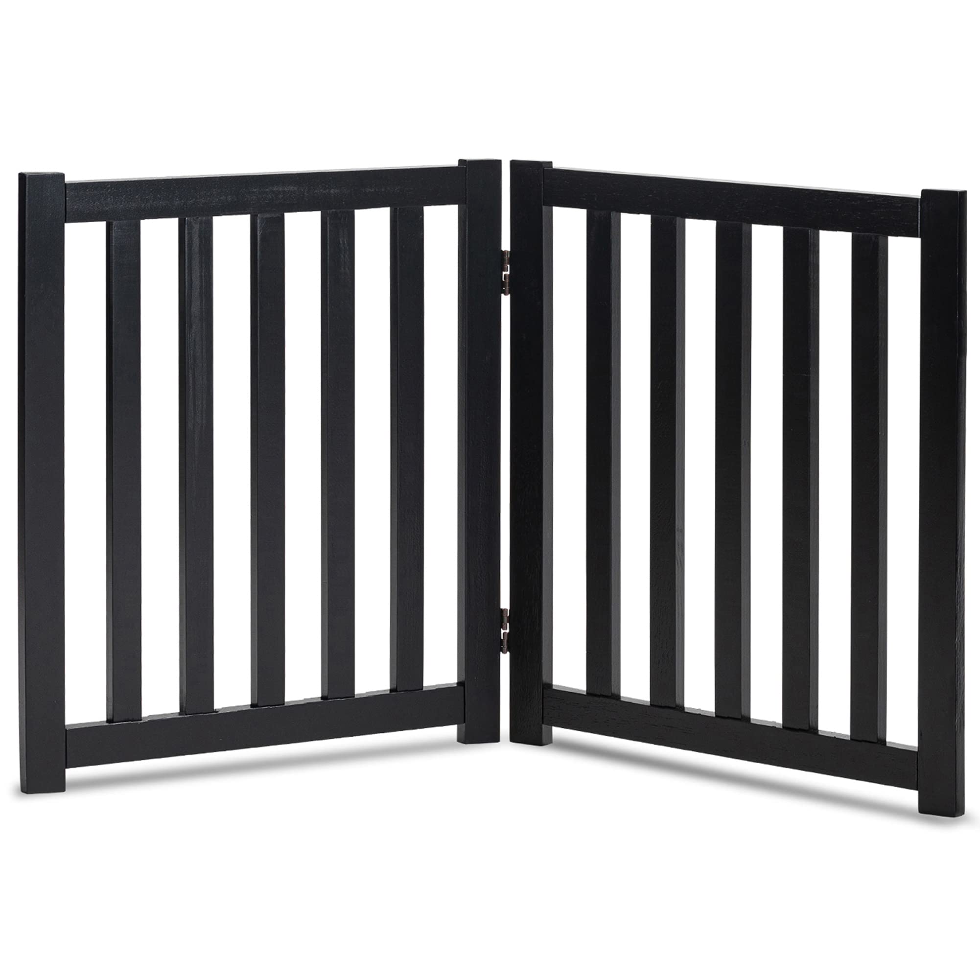 LZRS 2-Panel Wooden Dog Gate full-view for doorways and stairs with portability