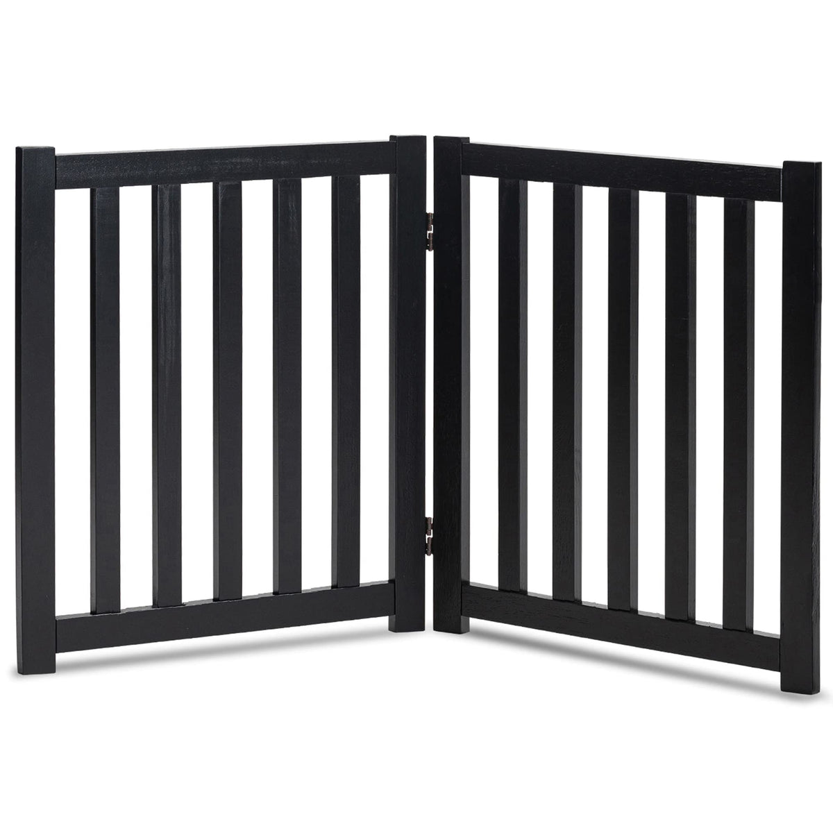 LZRS 2-Panel Wooden Dog Gate full-view for doorways and stairs with portability