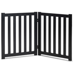 LZRS 2-Panel Wooden Dog Gate full-view for doorways and stairs with portability