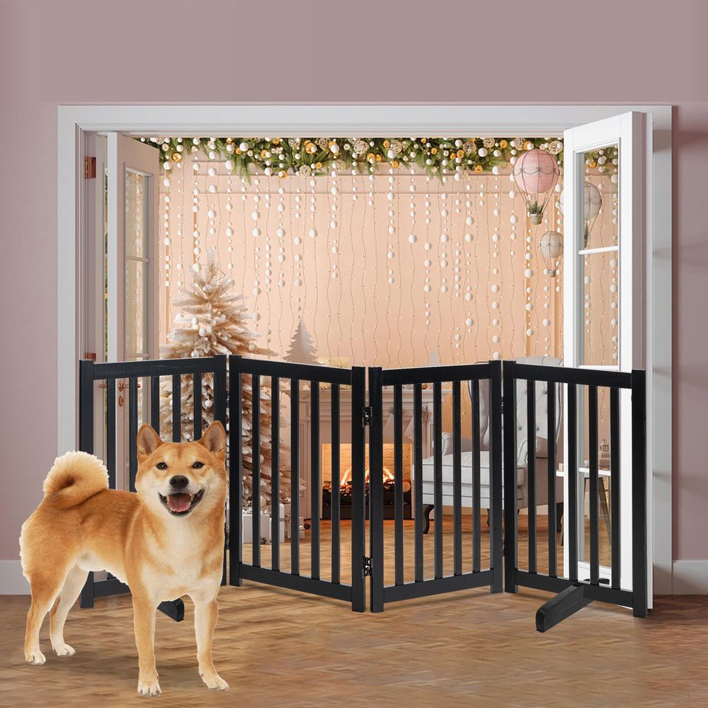 LZRS black-finish wooden gate complements modern interiors and decor.