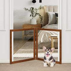 LZRS Clear Dog Gate front view: sleek see-through boundary for pet monitoring.