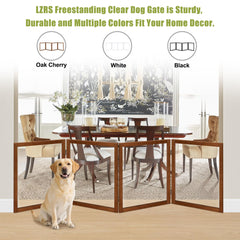 LZRS clear visibility dog gate transparent panels view for monitoring pets during play.