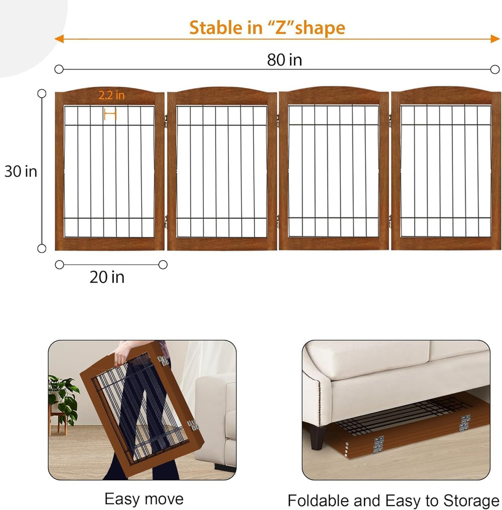 LZRS dog gate folded storage demonstrates compact portability for convenient home use.
