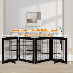 LZRS dog gate for stairs demonstrates extra height and secure doorway barrier.