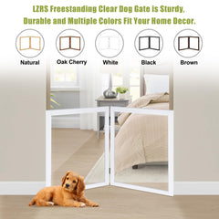 LZRS Free-standing dog gate design enables quick room boundaries without permanent installation.