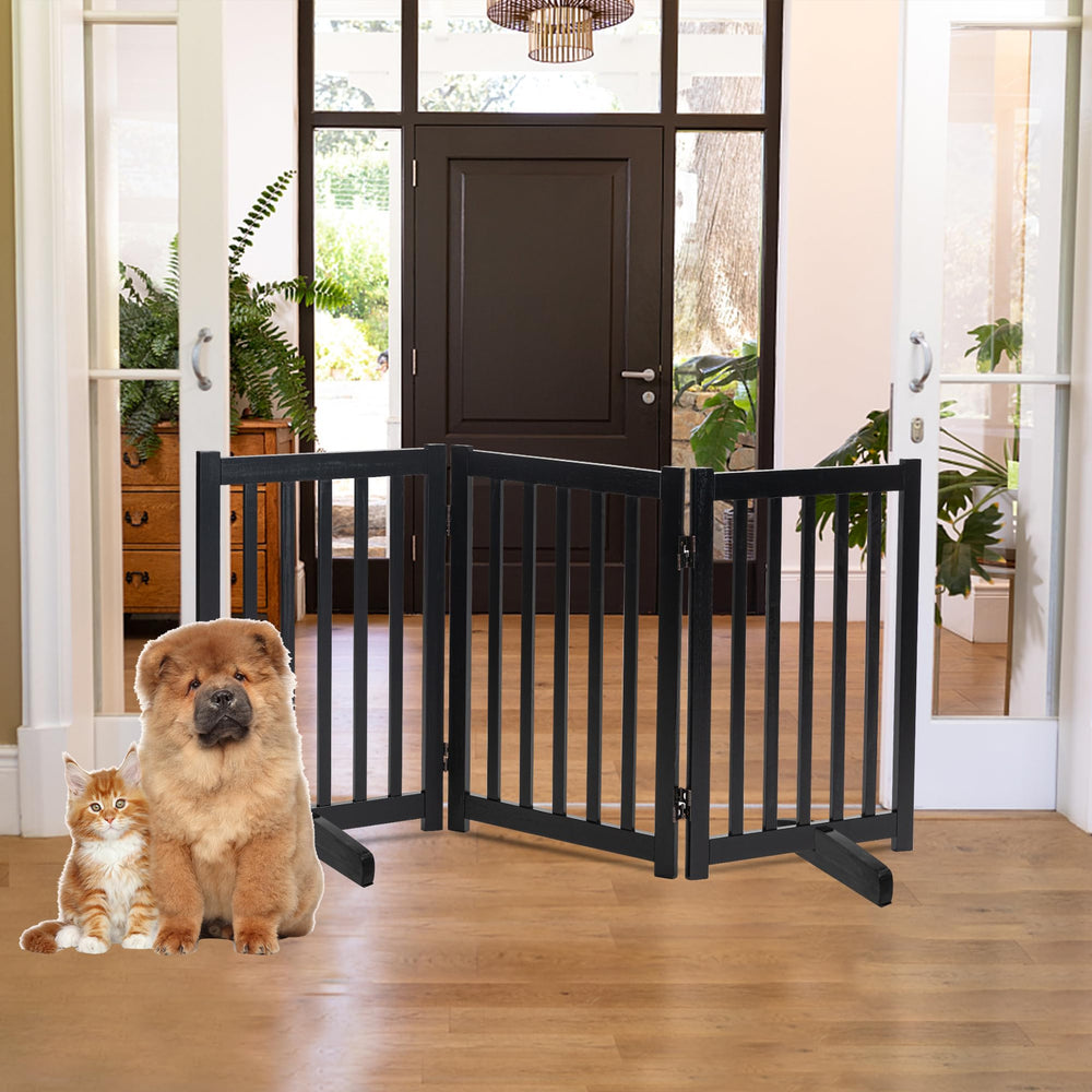 LZRS Freestanding Dog Gate indoor decor integration shows stylish, unobtrusive pet barrier.