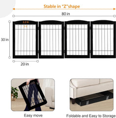 LZRS 30-inch-tall gate side profile highlights solid hardwood and steel wire design.