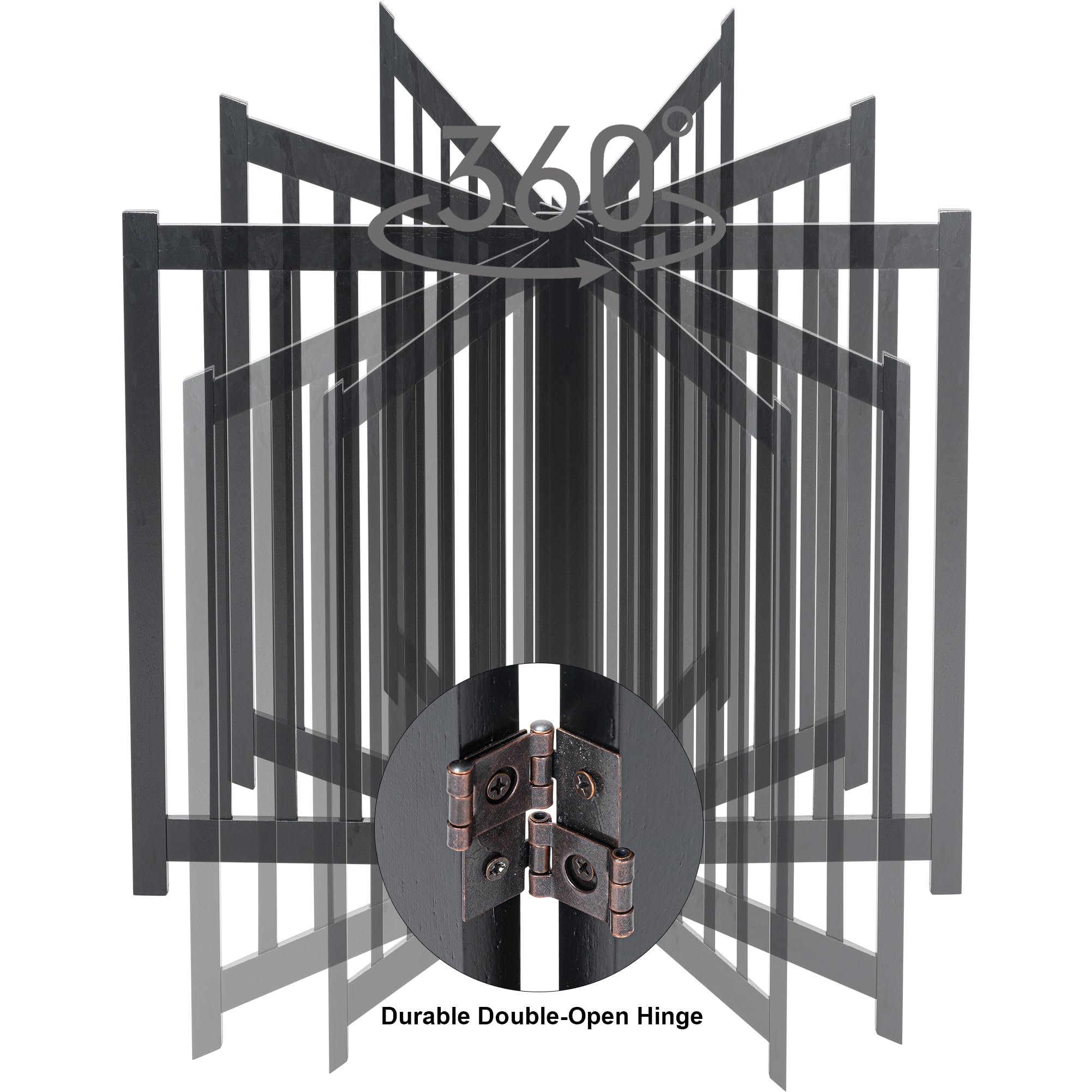 LZRS Freestanding Dog Gate wood texture closeup highlights natural hardwood finish.