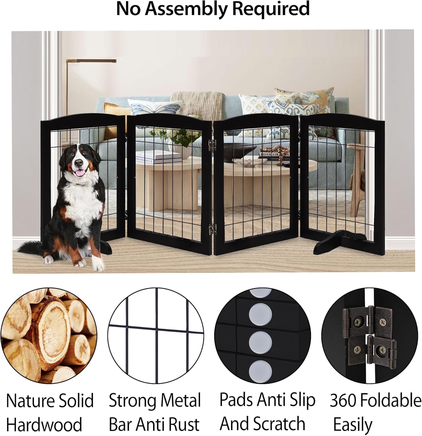 LZRS wooden-and-metal rails image emphasizes durable construction that resists chewing.