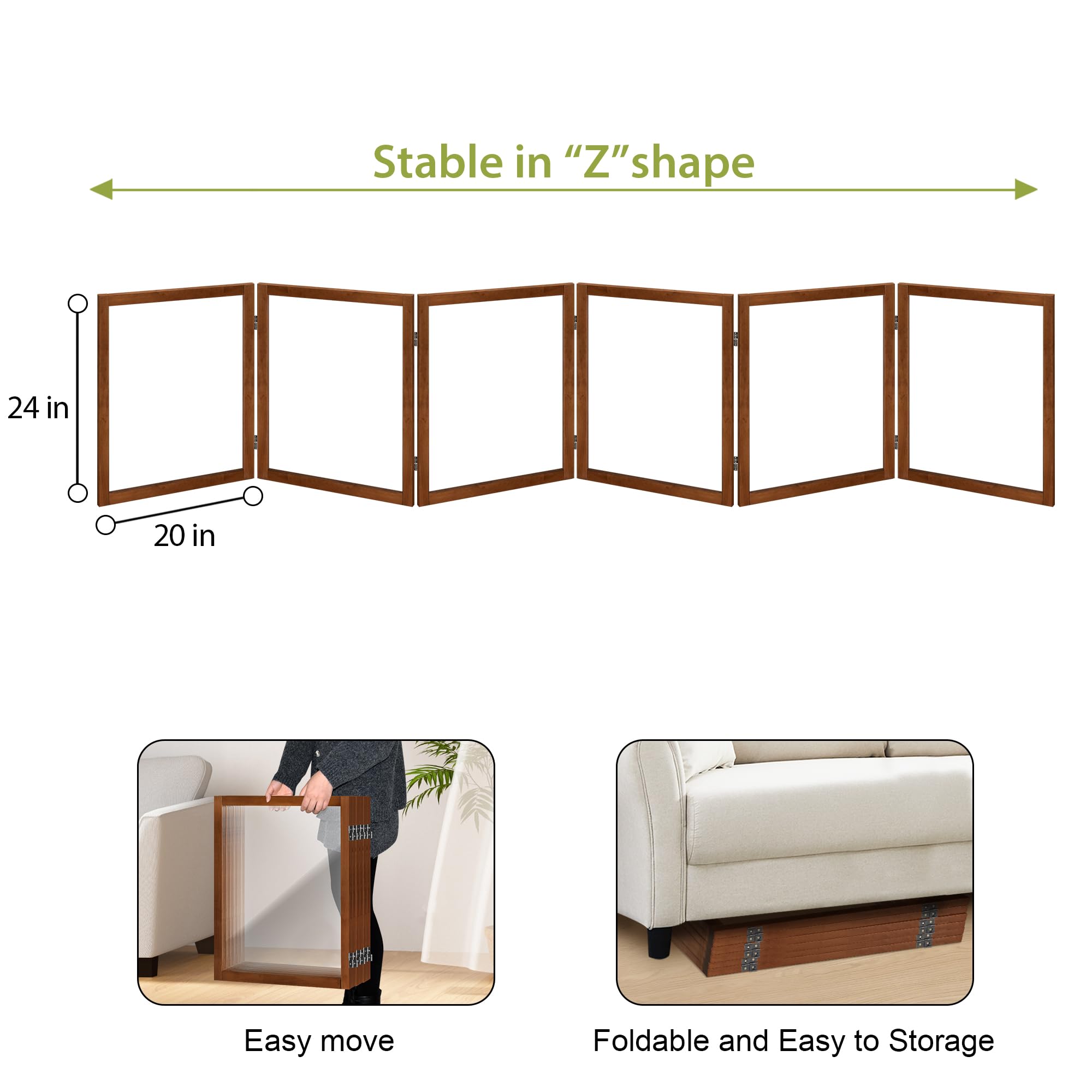 LZRS extra-wide clear dog gate panel 5 demonstrates easy indoor boundary setup