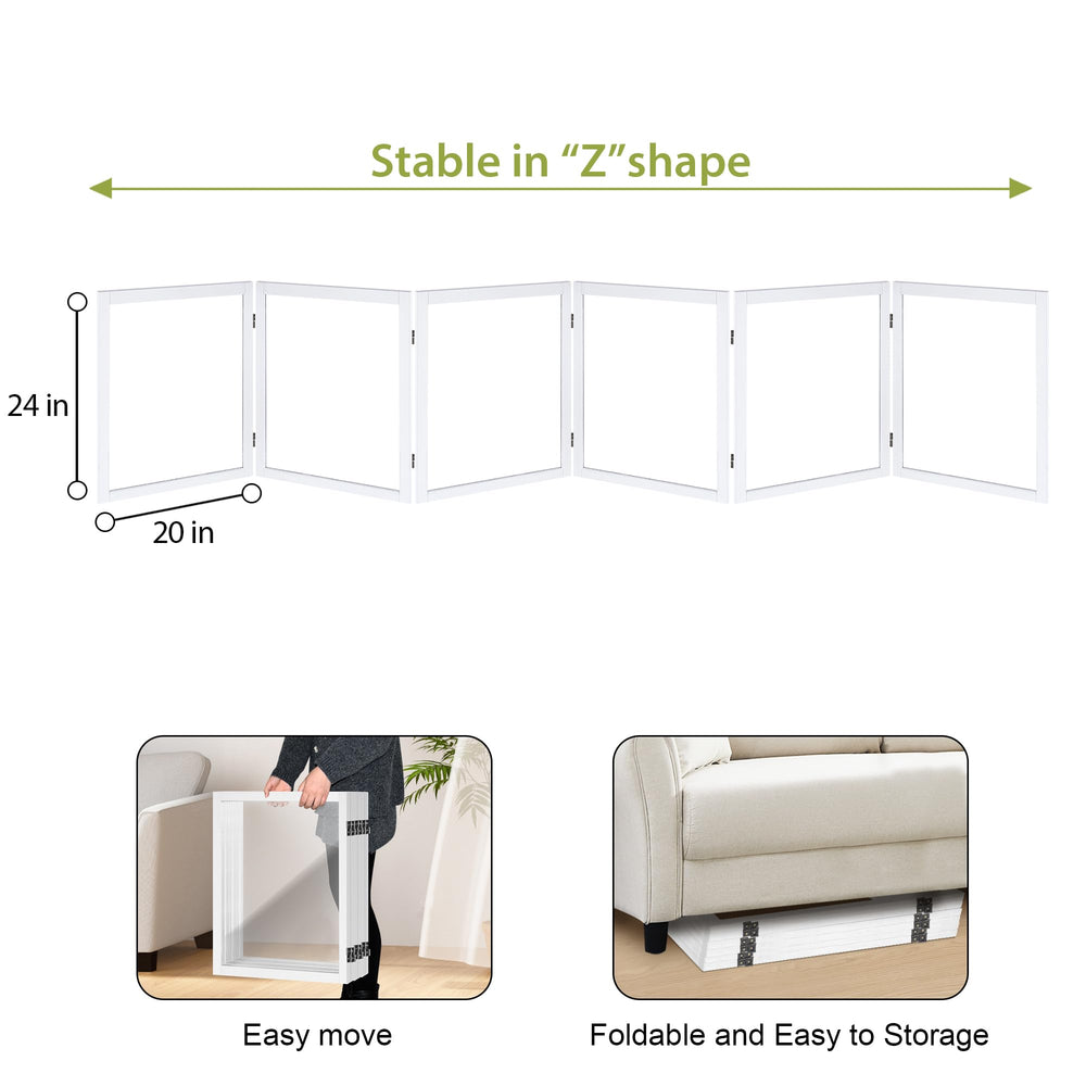LZRS extra-wide clear dog gate-safety-edges-white features smooth edges for pet safety.