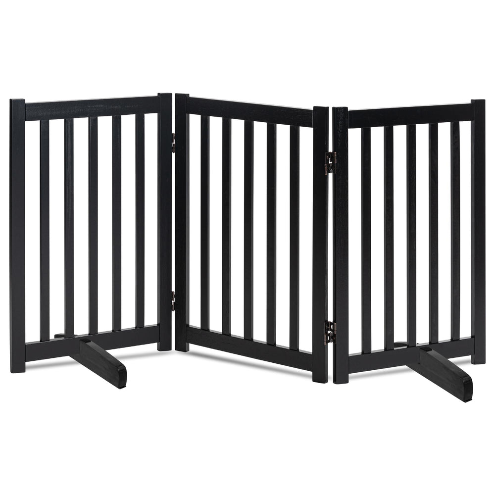 LZRS Freestanding Dog Gate front view shows sturdy boundary for doorways and stairs.