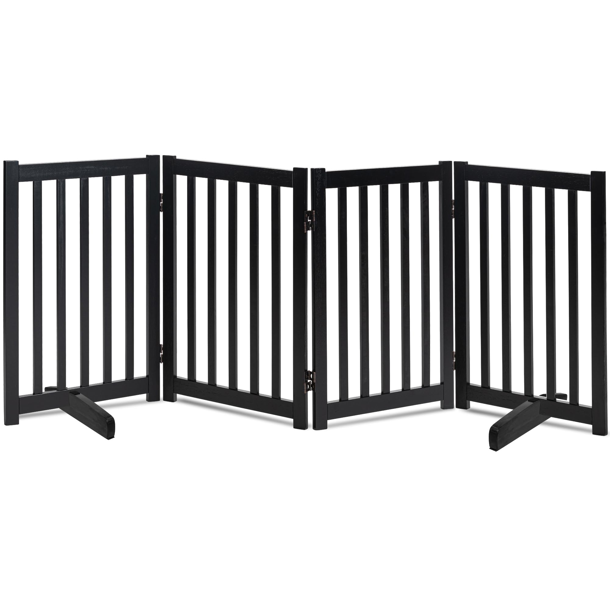 LZRS freestanding dog gate in 4-panel assembly offers flexible room layout.