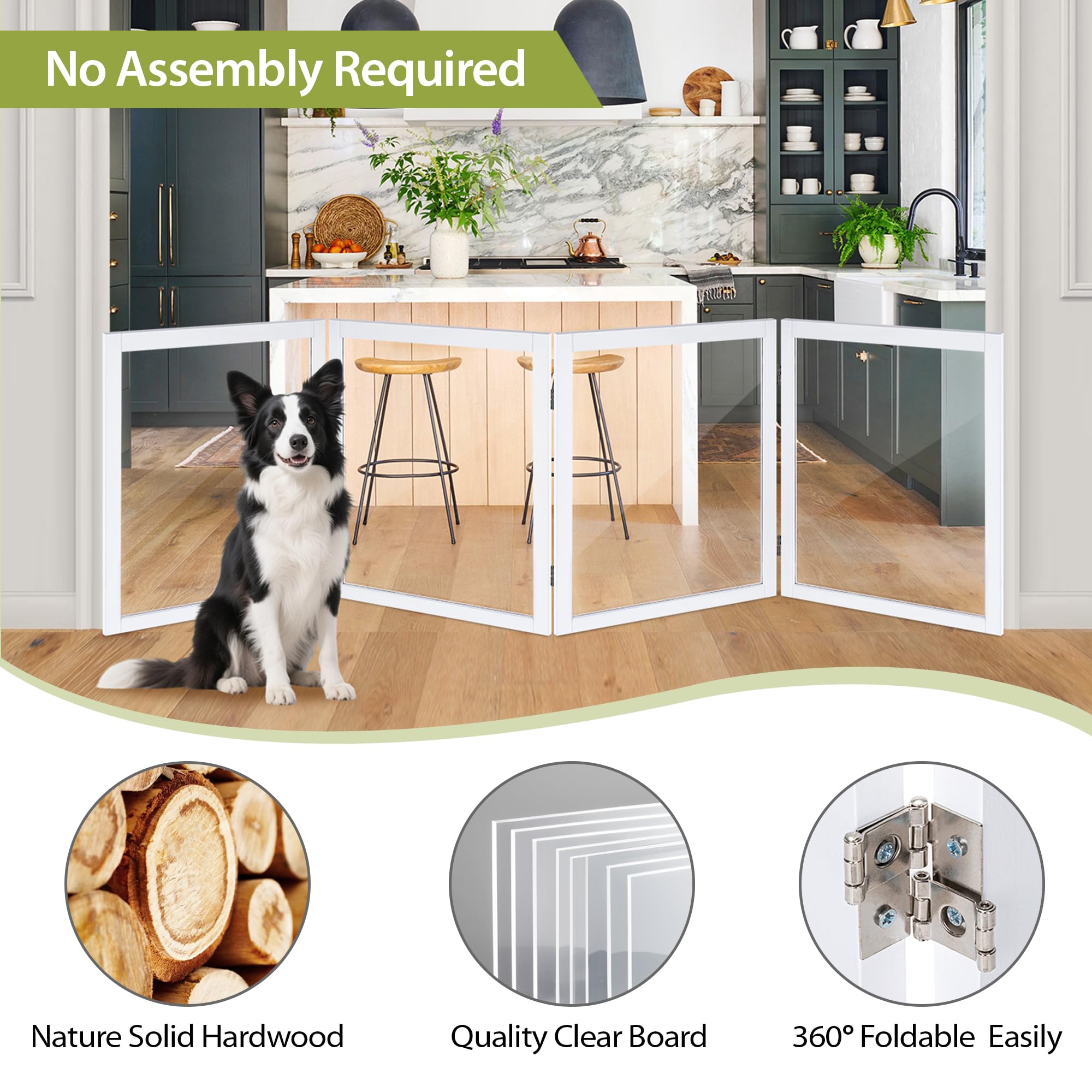 LZRS freestanding pet gate for stairs and hallways offers versatile containment.