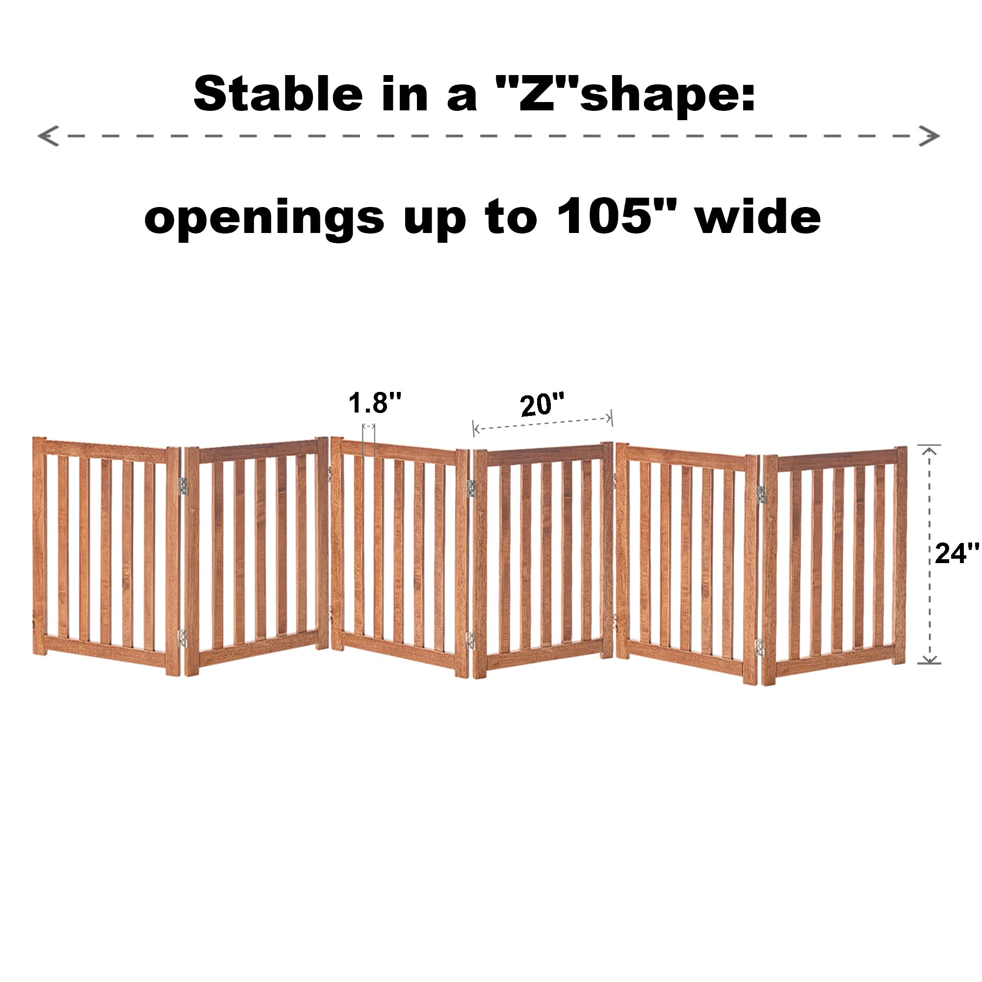 LZRS wooden dog gate 24-inch height is ideal for small to medium dogs