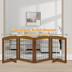 LZRS wooden dog gate frames steel wires highlight solid craftsmanship and chew-resistant design.