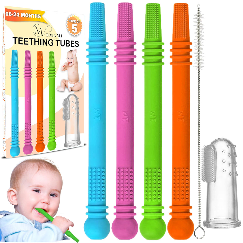 M. Emami Baby Teether Tubes ergonomic grip for tiny hands