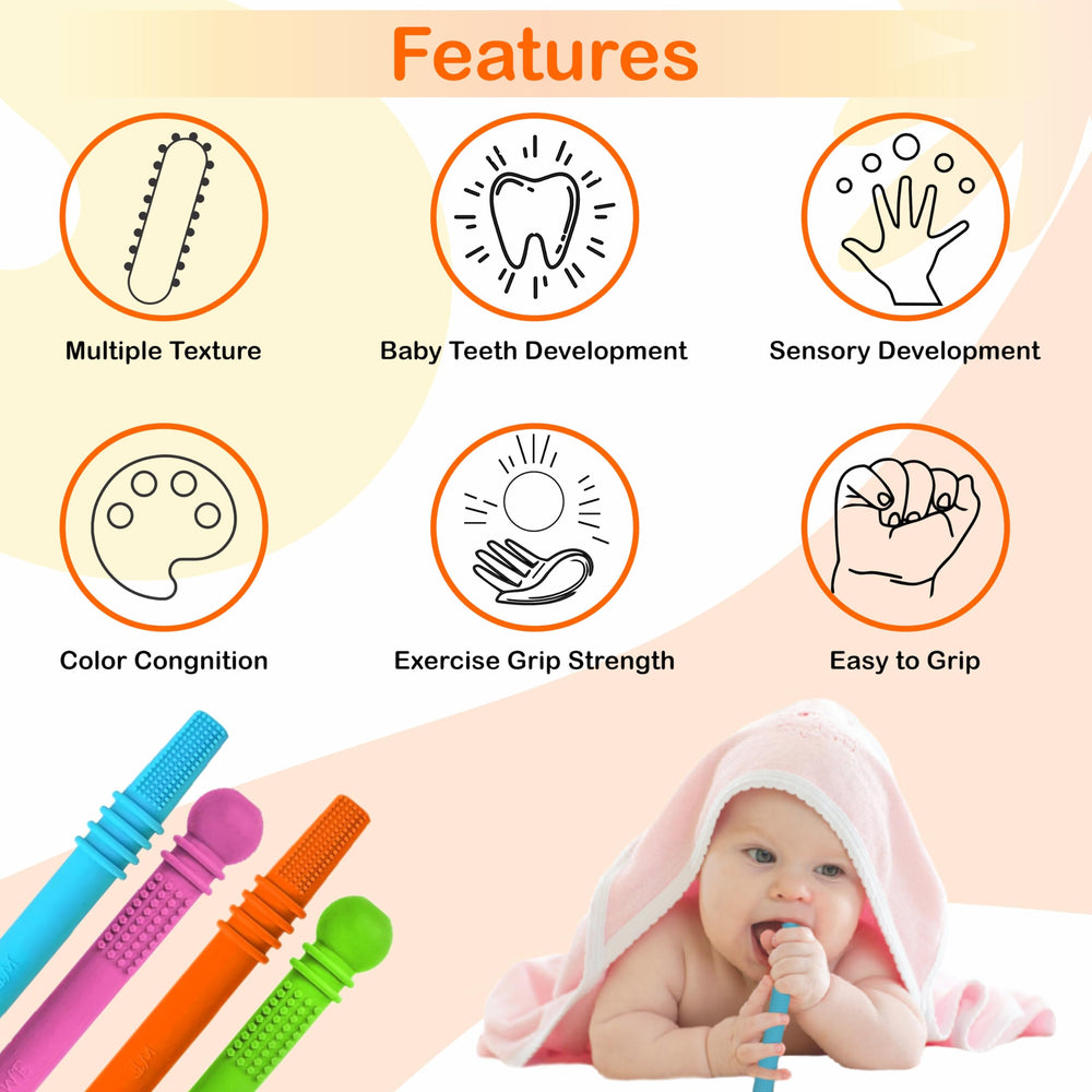 M. Emami hollow silicone teether tubes made from 100% food-grade material