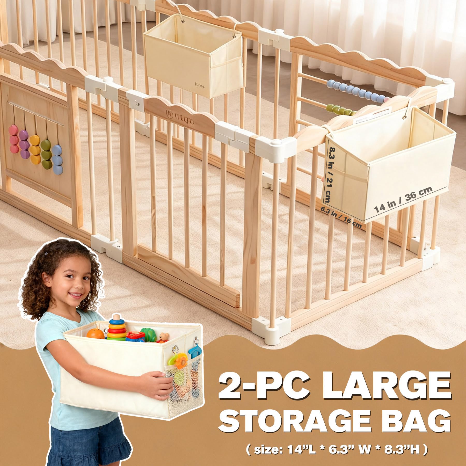 M MEEPO playpen storage bags keep toys organized and portable.